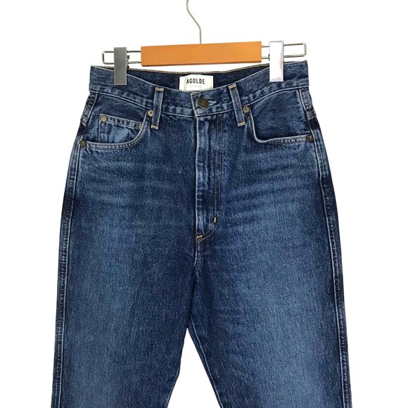 AGOLDE  Pinch Waist Jean High 5 Pocket Zip Up Blue Jeans Size 24 - Picture 4 of 8